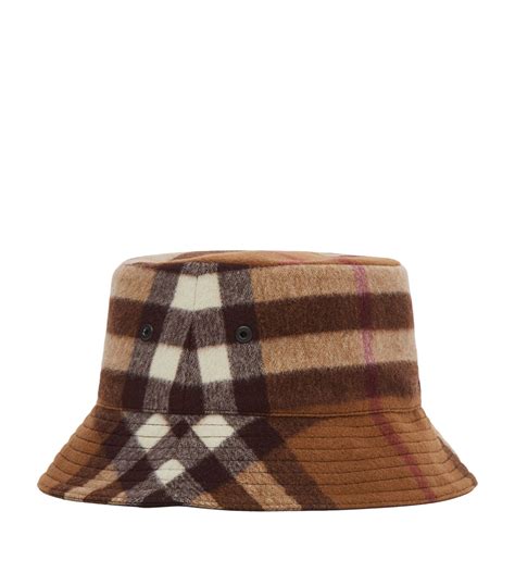 burberry check wool bucket hat.